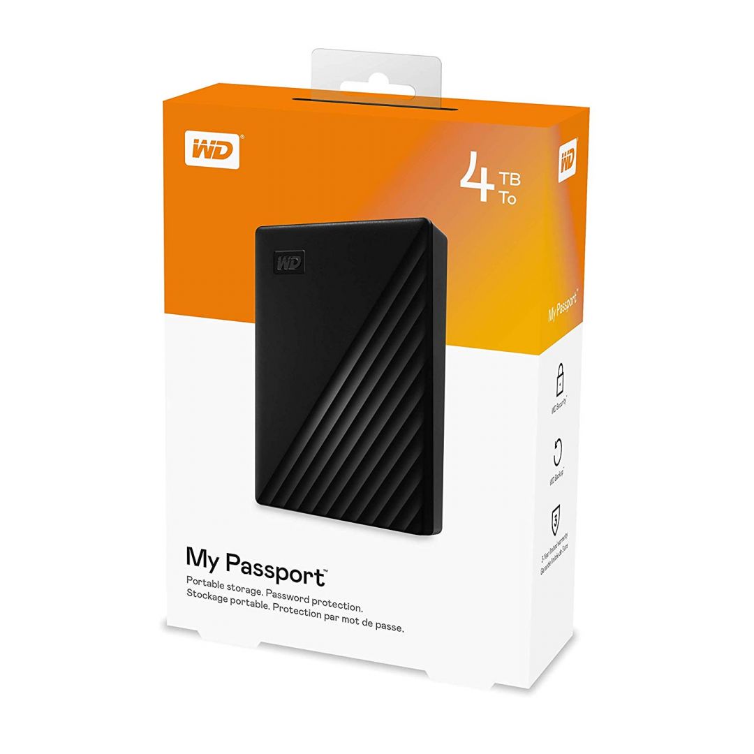 Western Digital 4TB 2,5" My Passport USB3.2 Black WDBPKJ0040BBK