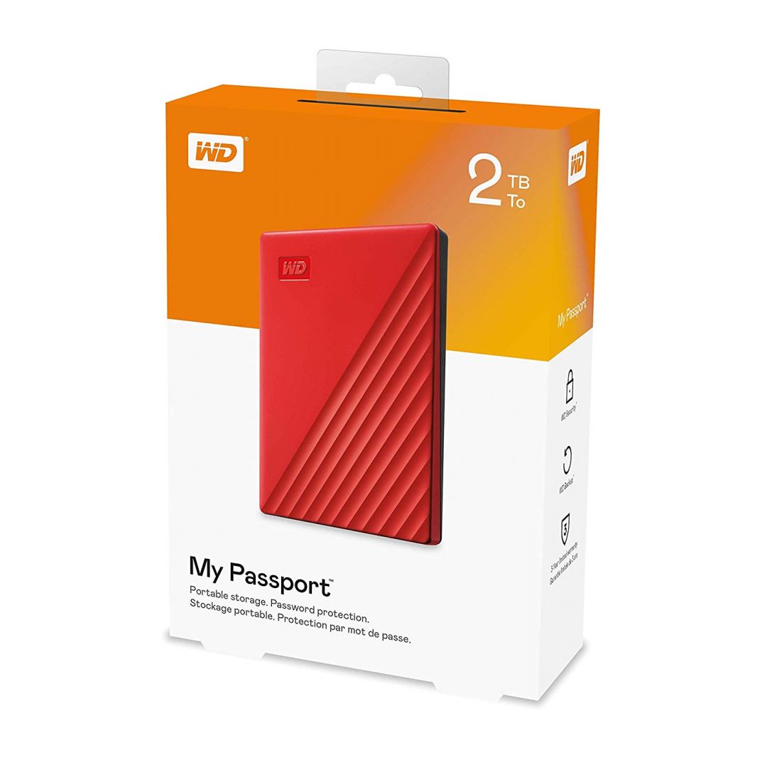 Western Digital 2TB 2,5" My Passport USB3.2 Red WDBYVG0020BRD