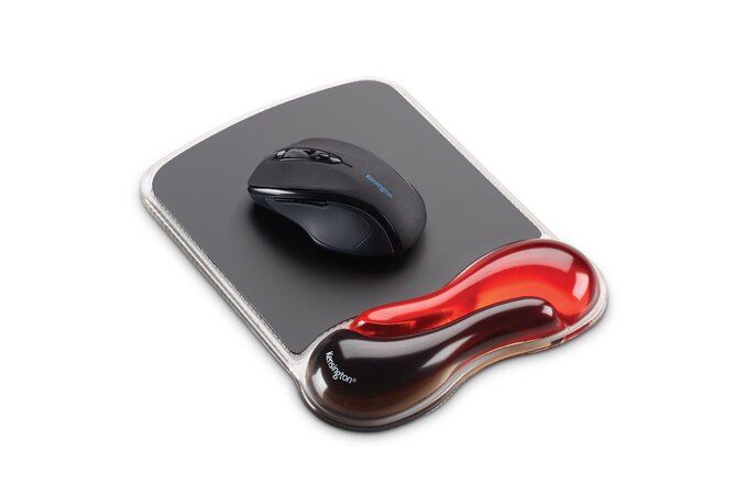 Kensington Duo Gel Mouse Pad Wrist Rest Black/Red