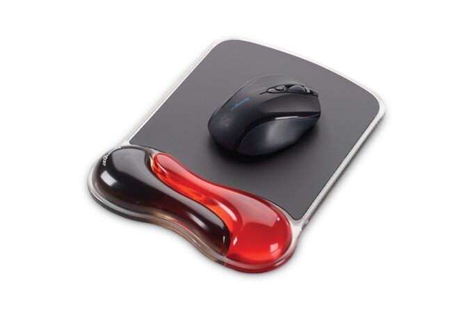 Kensington Duo Gel Mouse Pad Wrist Rest Black/Red