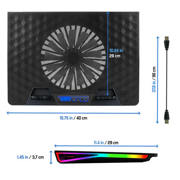 Spirit Of Gamer AirBlade 800 RGB Gaming Laptop Cooler Division Black/RGB