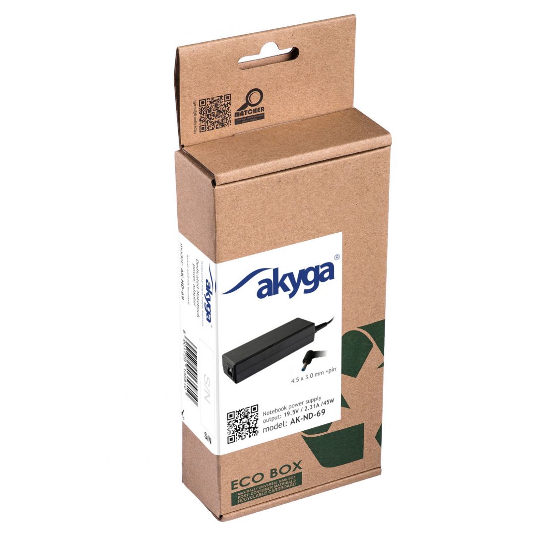 Akyga AK-ND-69 19.5V / 2.31A 45W 4.5 x 3.0 mm + pin