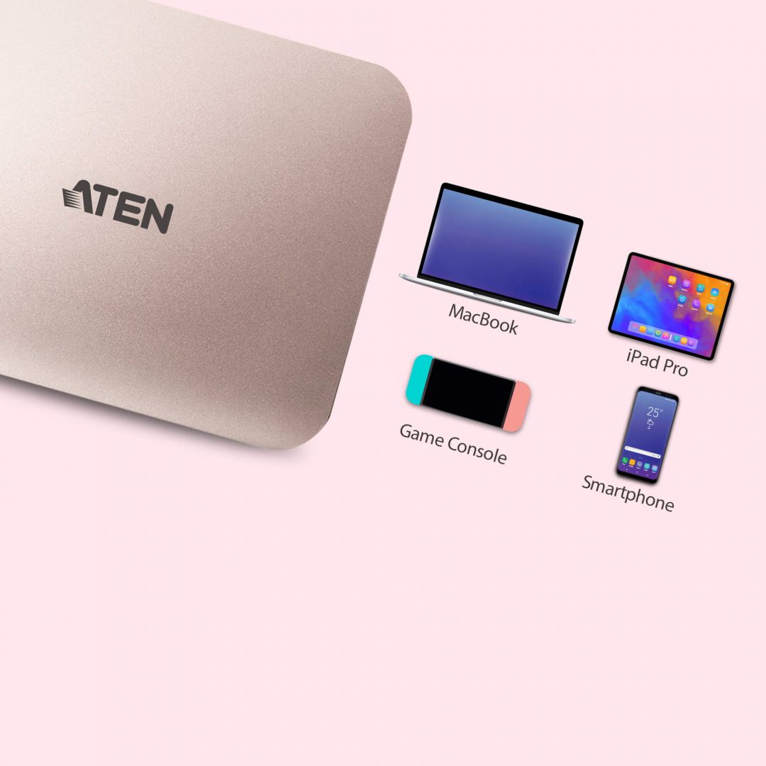 ATEN UH3235 USB-C 4K Ultra Mini Dock with Power Pass-through