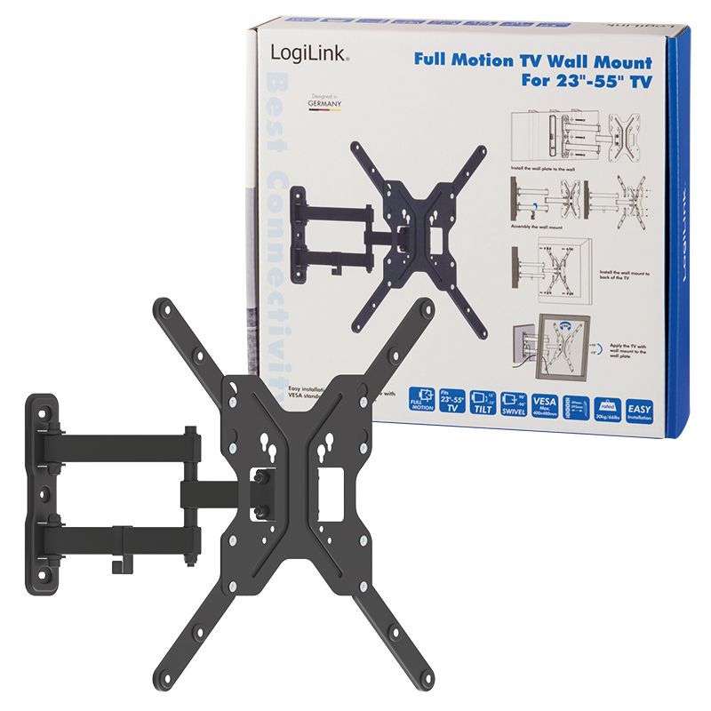 Logilink BP0016 TV wall mount, tilt -15/+15, swivel -90/90