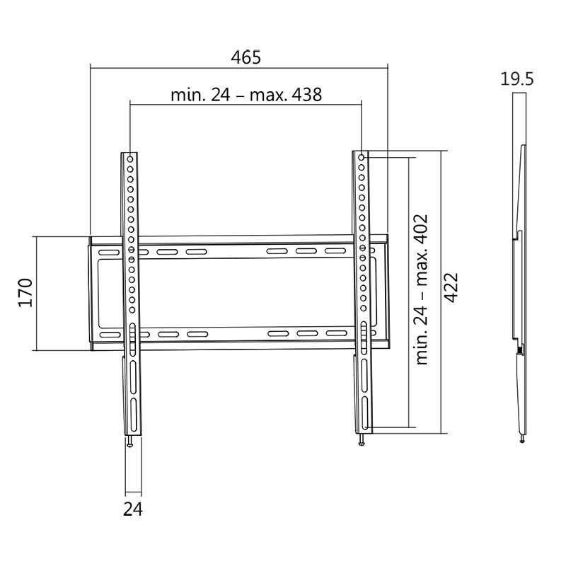 Logilink BP0009 TV wall mount fix 32–55" Black