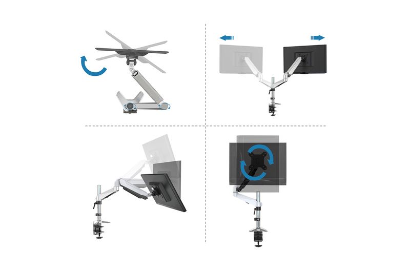 Digitus DA-90351 Universal Single Monitor Mount with gas spring and table fixture