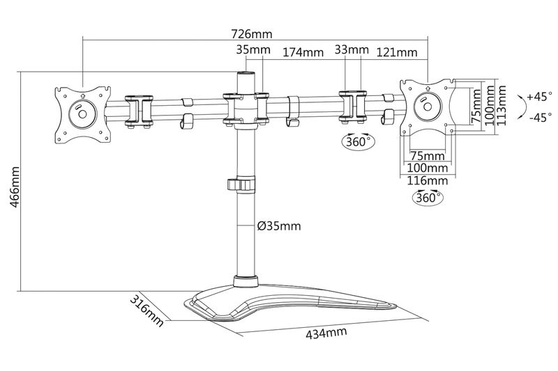 Digitus DA-90348 Universal Dual Monitor Stand