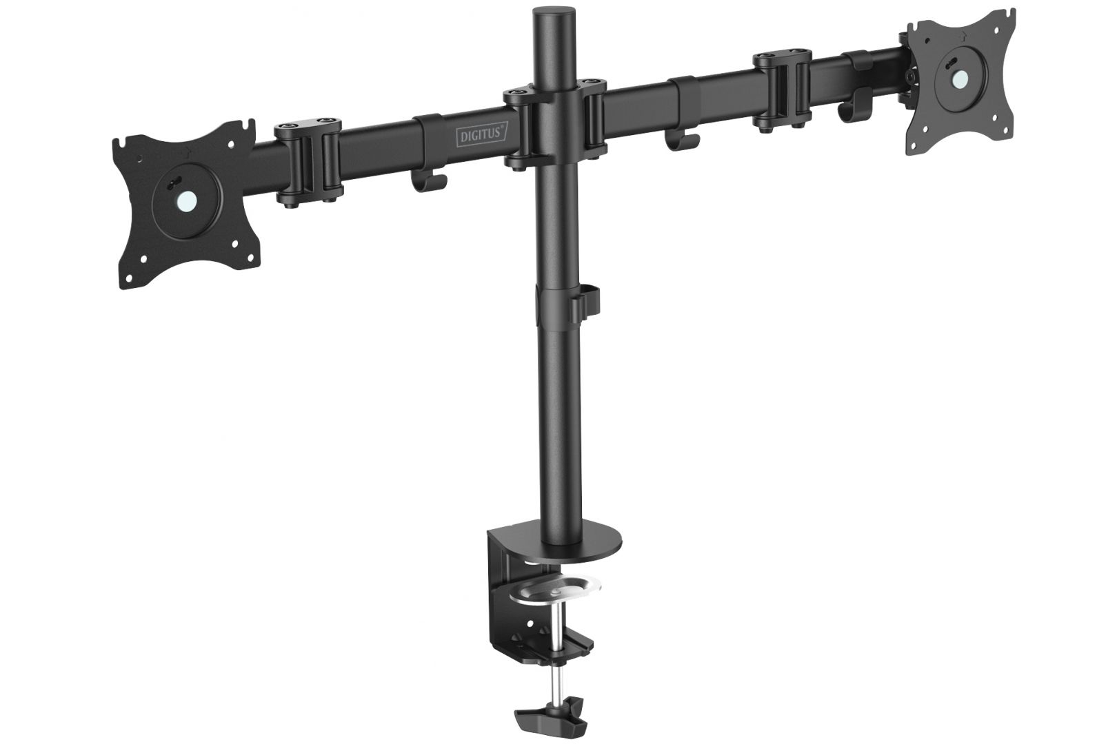 Digitus Dual Monitor Desk Clamp Mount, 15-27", black