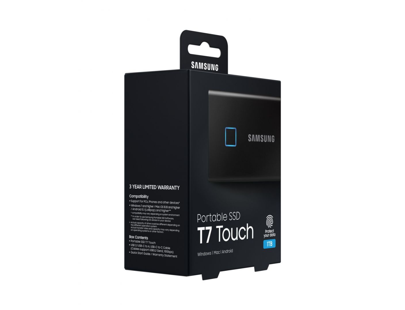 Samsung 1TB 2,5" USB3.2 T7 Touch Black