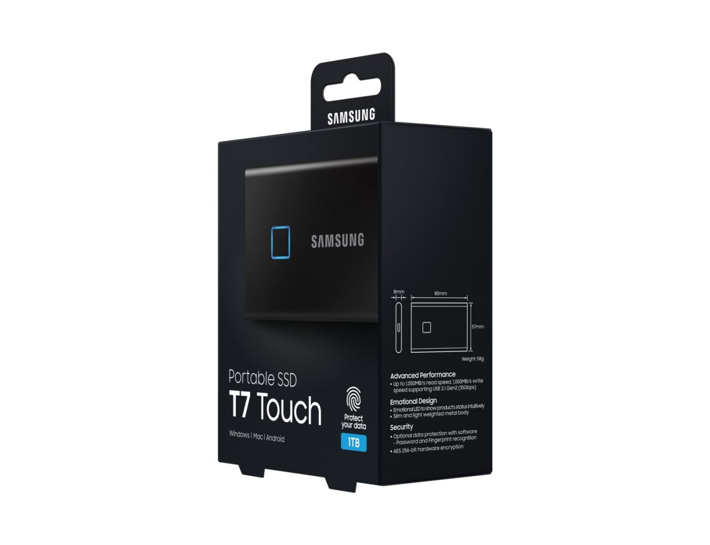 Samsung 1TB 2,5" USB3.2 T7 Touch Black