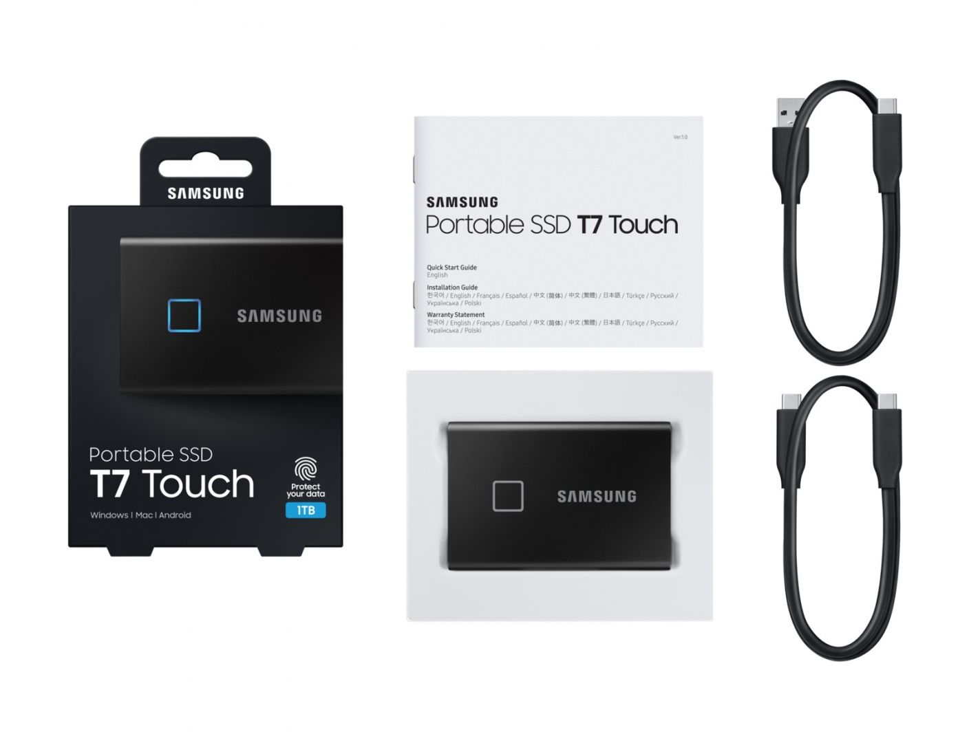 Samsung 1TB 2,5" USB3.2 T7 Touch Black