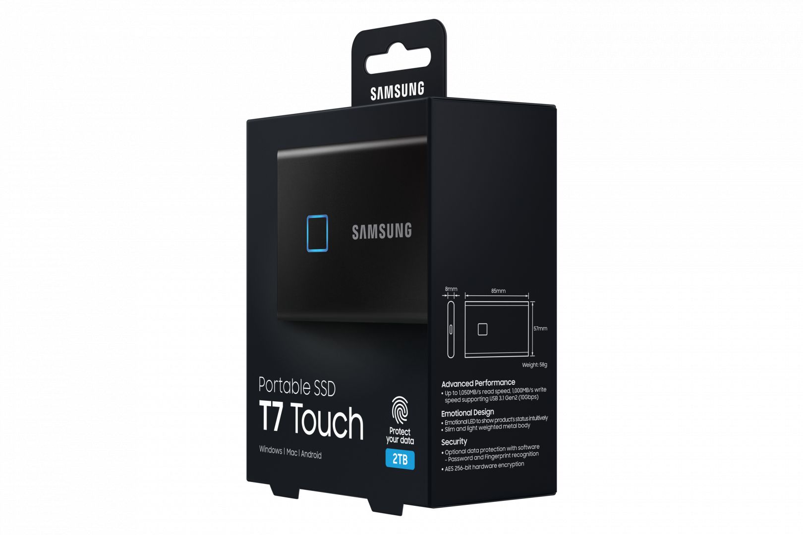 Samsung 2TB 2,5" USB3.2 T7 Touch Black