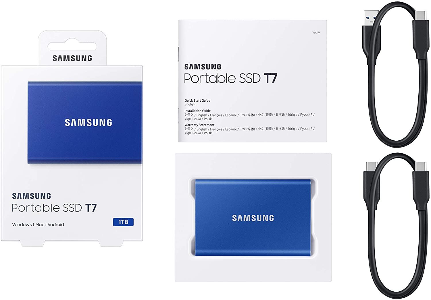 Samsung 1TB 2,5" USB3.2 T7 Touch Blue