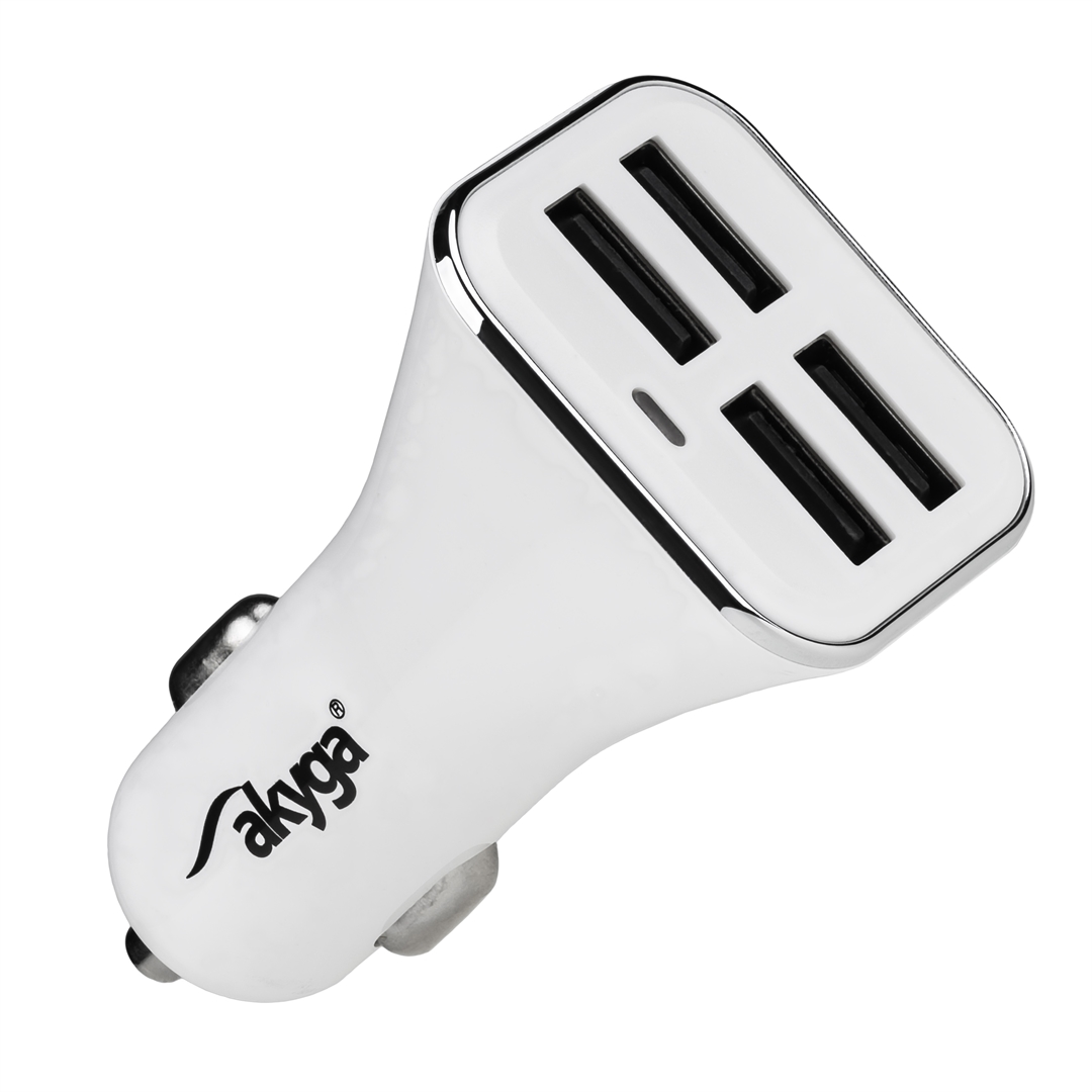 Akyga AK-CH-09 USB Adapter 12-24V/5V/6,8A 4USB White