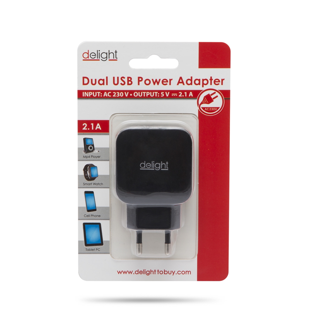 Delight Adapter 2USB Black