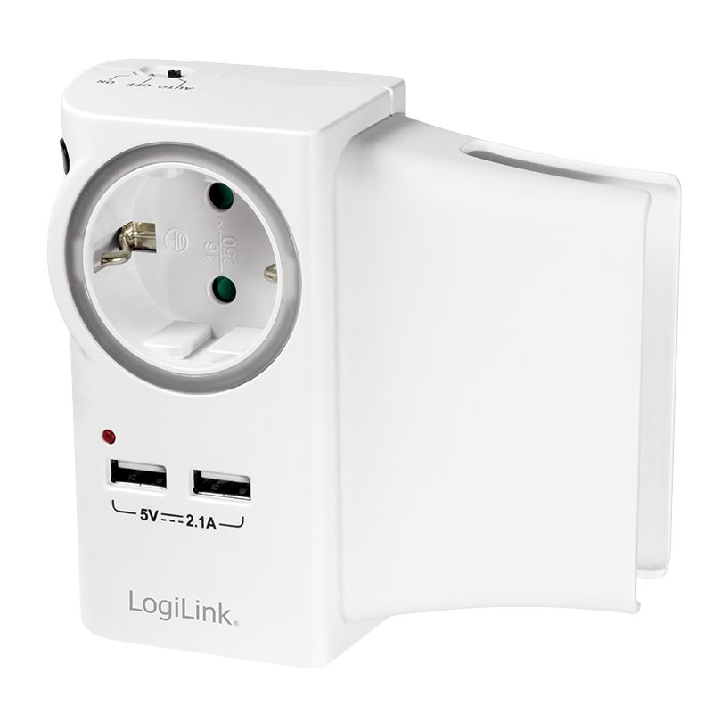 Logilink PA0165 USB Power Socket Adapter 2xUSB ports with phone holder