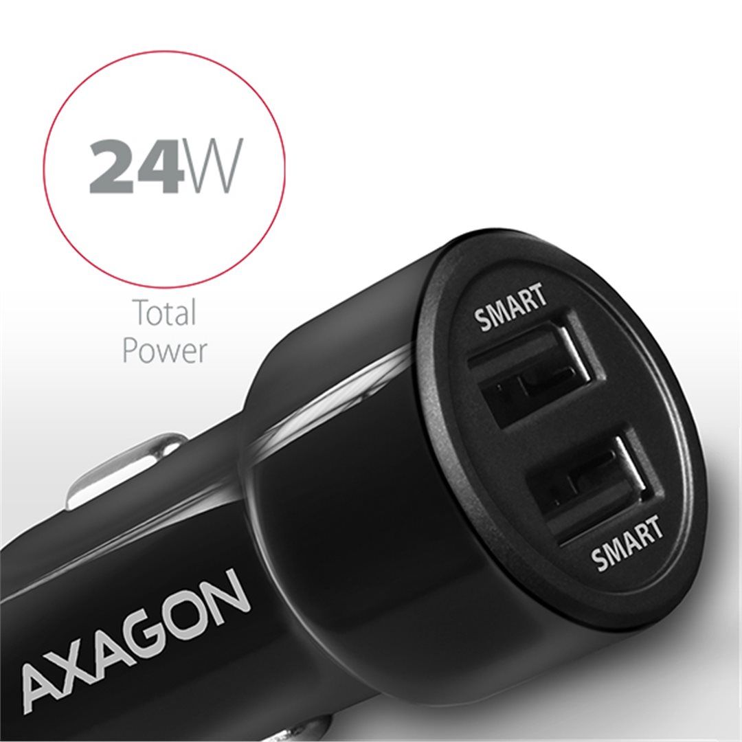 AXAGON PWC-5V5 2.4A + 2.4A Car Charger Black