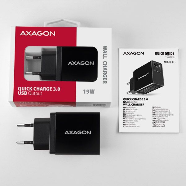 AXAGON ACU-QC19 Wall Charger Quick Charger 3.0 19W Black