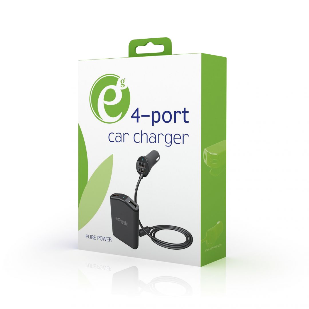 Gembird EG-4U-CAR-01 Pure Power 4-Port Car Charger Black