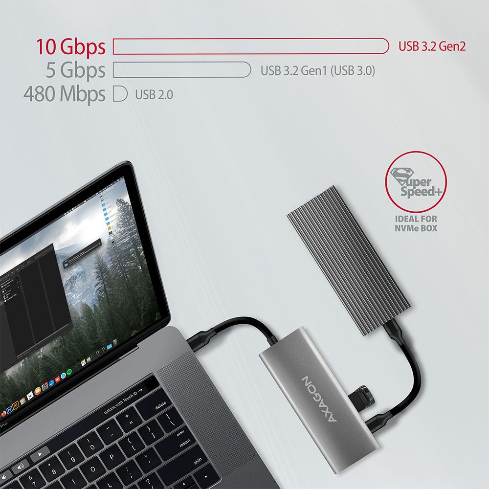 AXAGON HMC-5G2 SuperSpeed USB-C 10 Gbps SpeedSter 5H hub