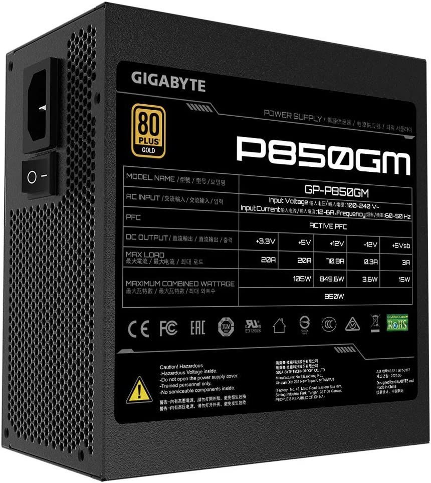 Gigabyte 850W 80+ Gold GP-P850GM