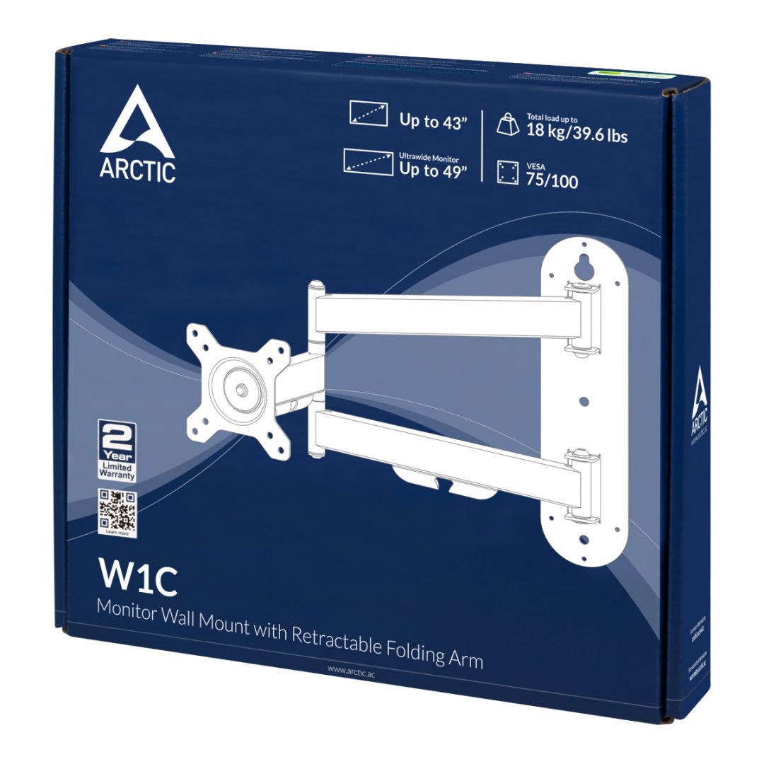 Arctic W1C Wall Mount with Retractable Folding Arm