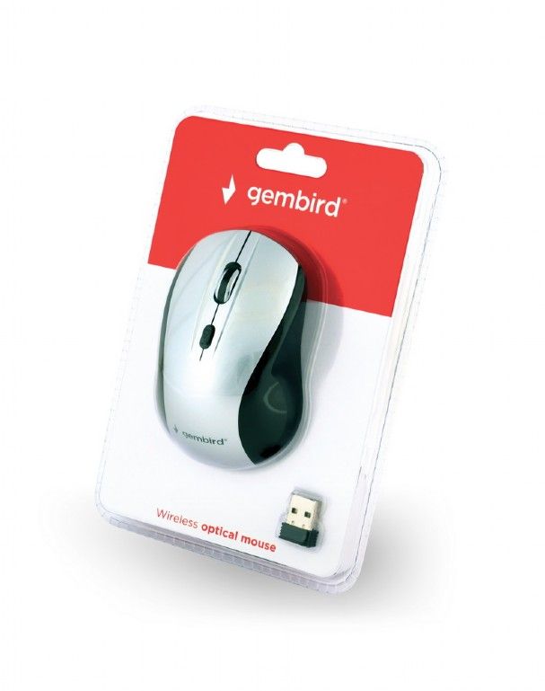 Gembird MUSW-4B-02-BS Wireless optical mouse Black/Silver