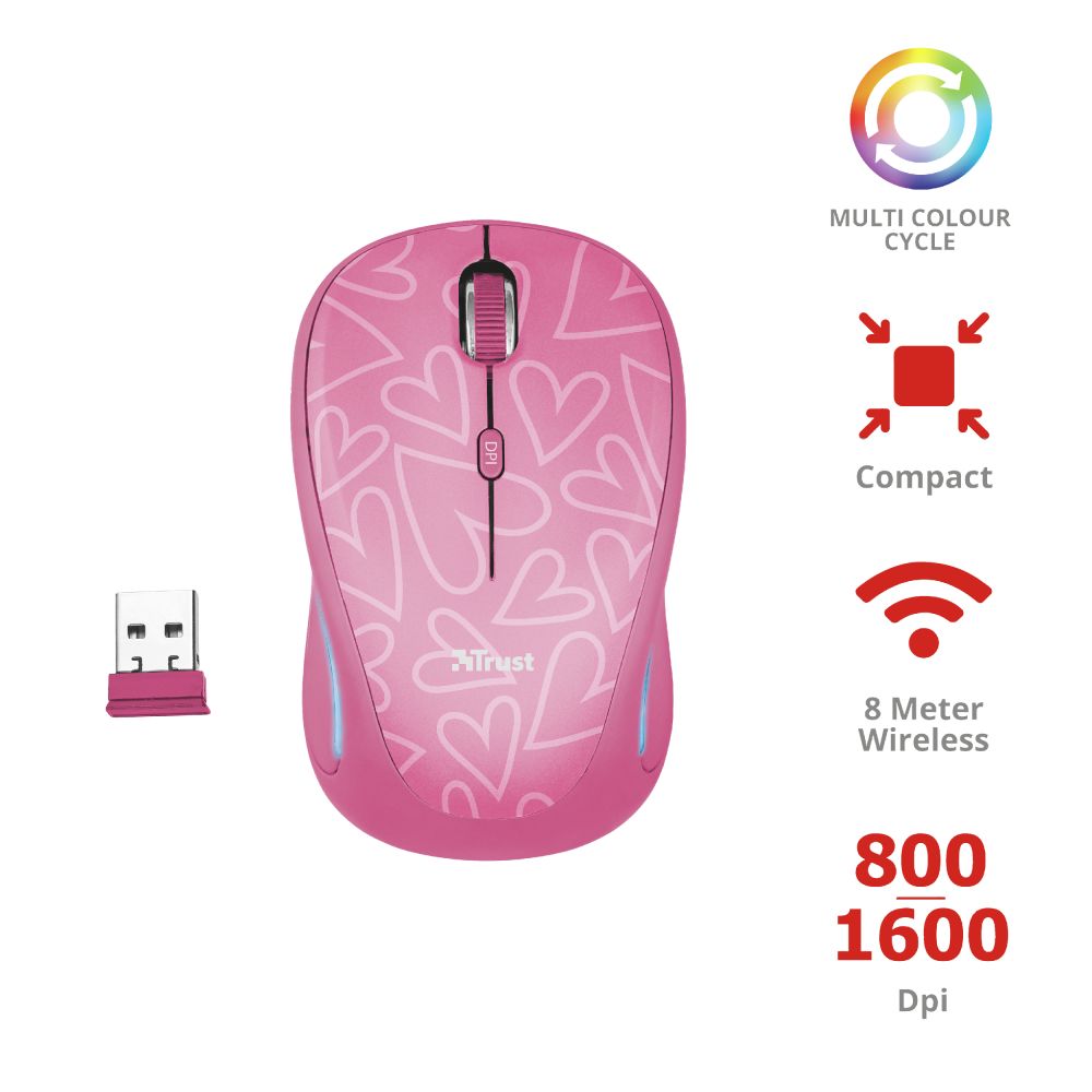 Trust Yvi FX Wireless Mouse Pink