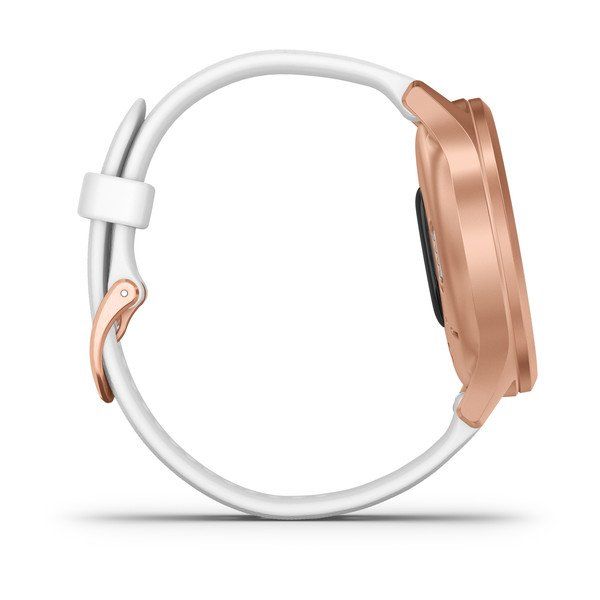 Garmin vívomove Style Rose Gold Aluminum Case with White Silicone Band