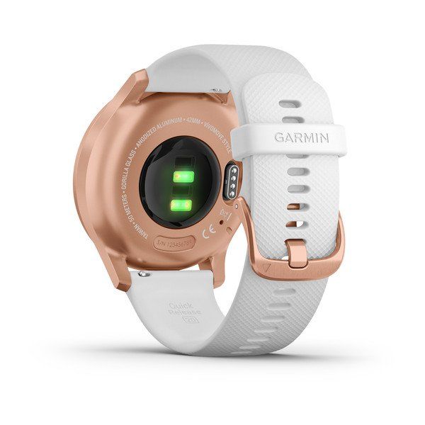 Garmin vívomove Style Rose Gold Aluminum Case with White Silicone Band