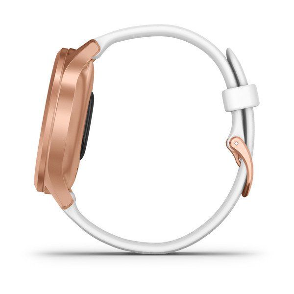 Garmin vívomove Style Rose Gold Aluminum Case with White Silicone Band