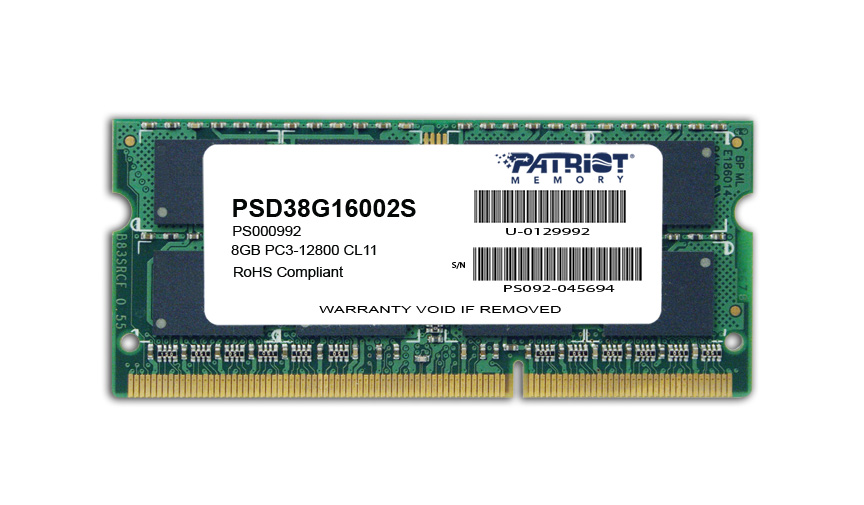 Patriot 4GB DDR3 1600MHz SODIMM