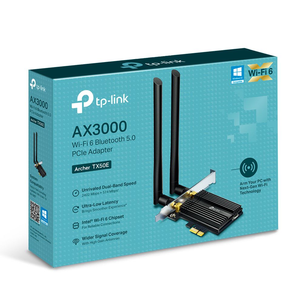 TP-Link Archer TX50E AX3000 Wi-Fi 6 Bluetooth 5.0 PCIe Adapter