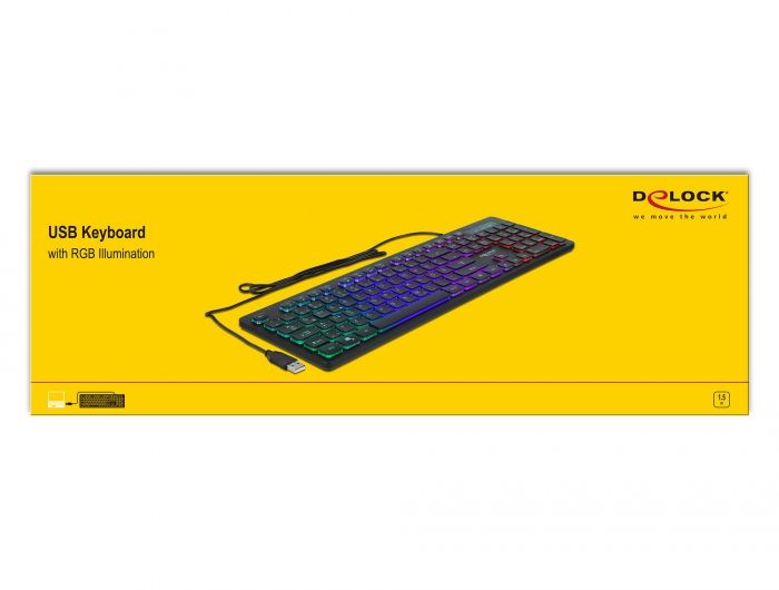 DeLock RGB Illumination USB Keyboard Black GERMAN