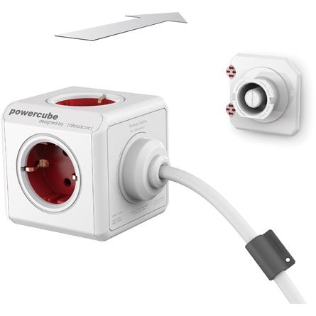 Allocacoc PowerCube Extended 1,5m White/Red