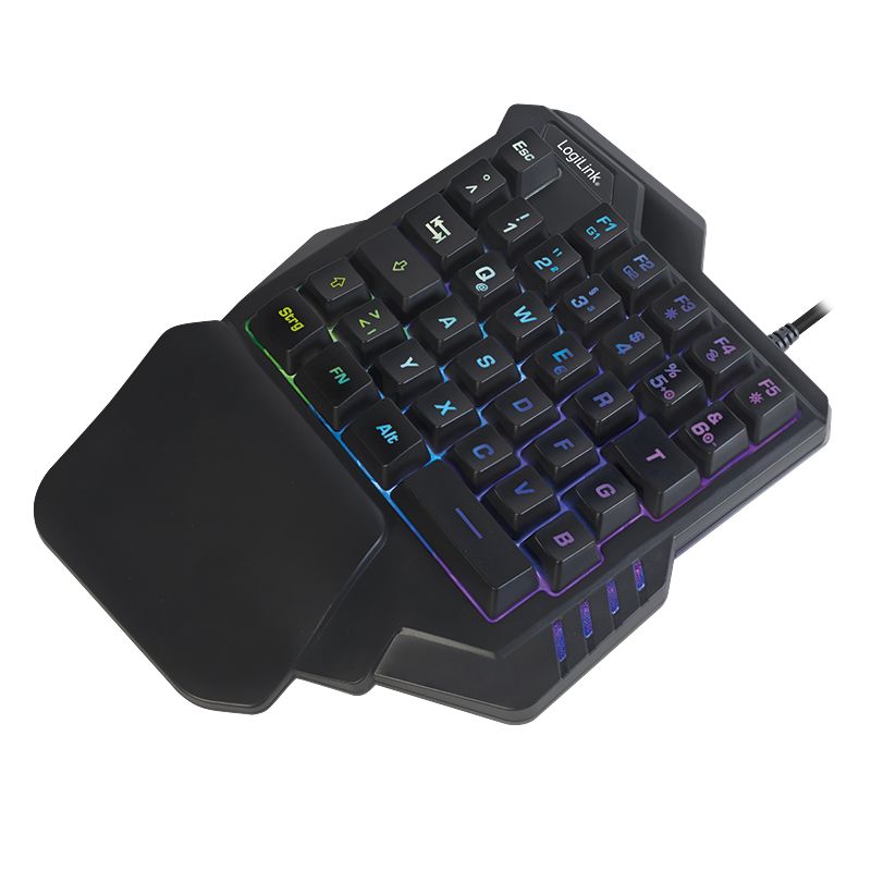 Logilink Illuminated one-hand gaming keyboard Black