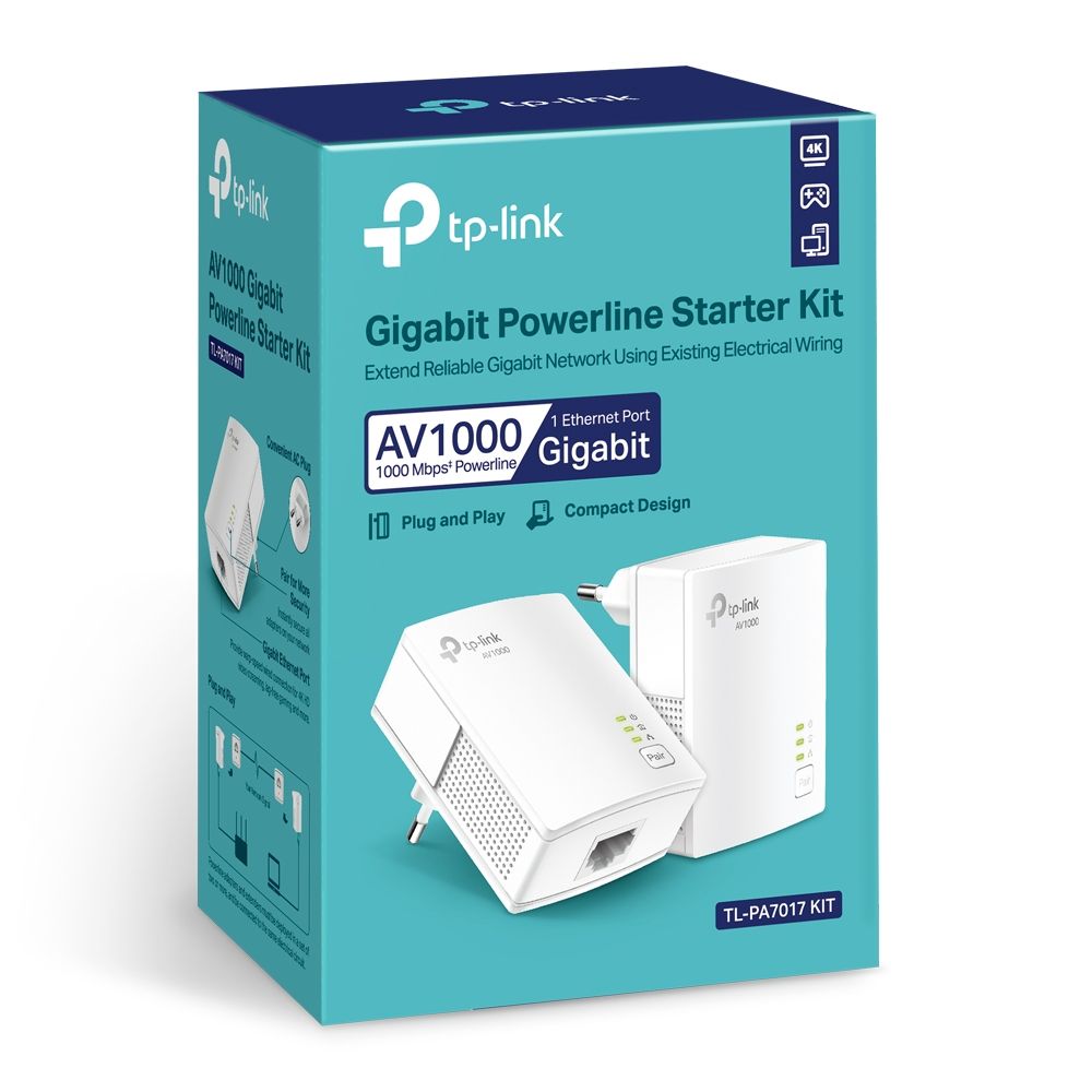 TP-Link TL-PA7017 KIT AV1000 Gigabit Powerline Starter Kit