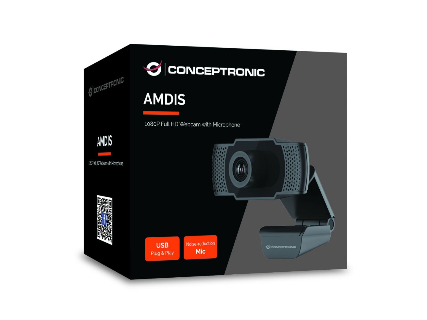 Conceptronic  AMDIS01B Full HD Webkamera Black