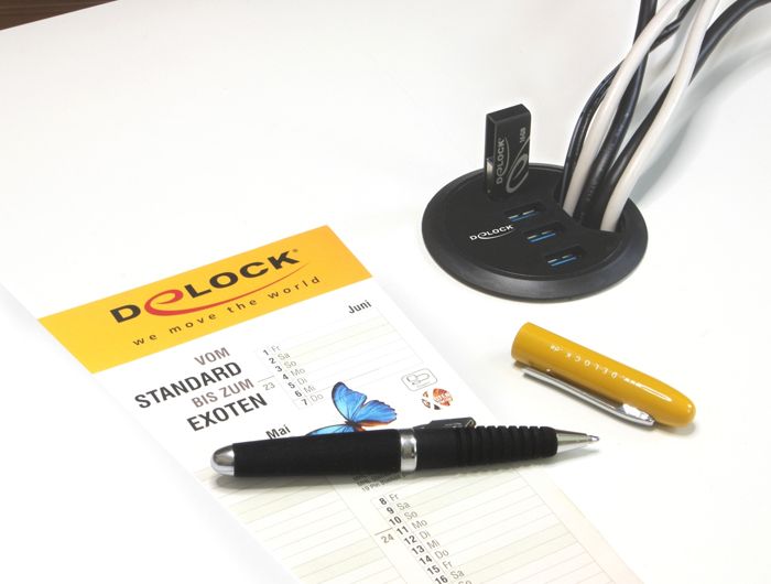 DeLock In-Desk Hub 4 Port USB 3.0