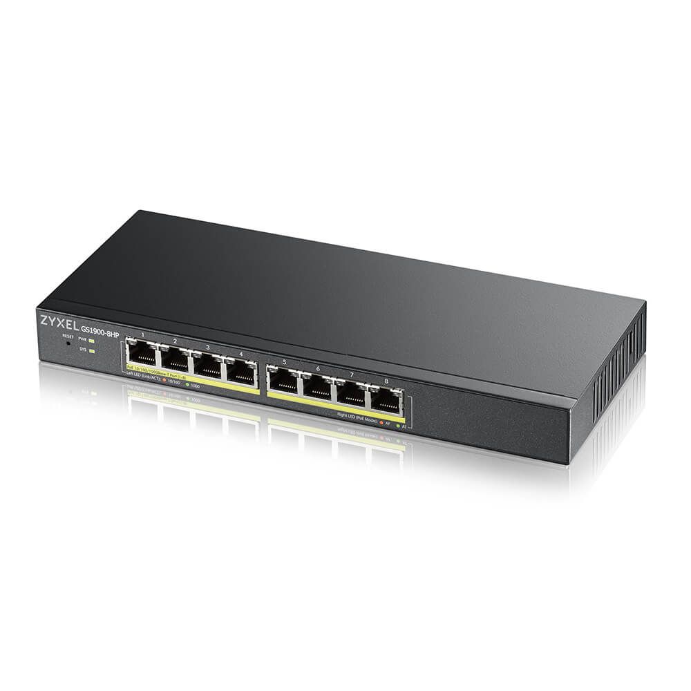 ZyXEL GS1900-8HP-EU0102F 8x1000Mbps Smart Menedzselhető PoE Switch