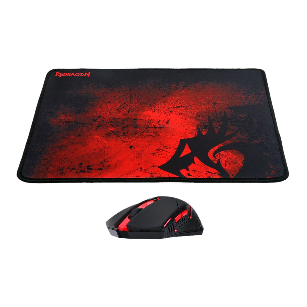 Redragon M601WL-BA Wireless Gaming Mouse and Mouse Pad Combo Black/Red