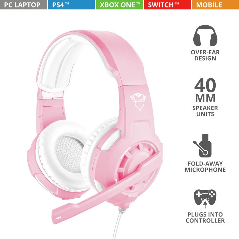 Trust GXT 310P Radius Gaming Headset Pink