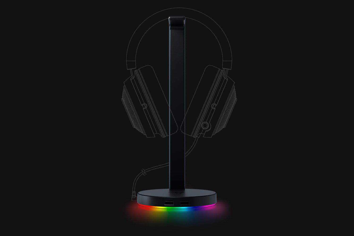 Razer Base Station V2 Chroma Headset Stand USB Hub Black