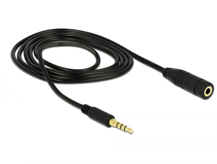 DeLock Extension Cable Audio Stereo Jack 3.5 mm male / female IPhone 4 pin 1m