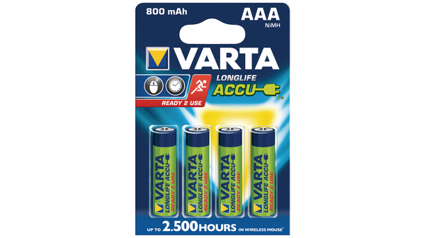 Varta Longlife Accu R2U AAAx4 800mAh