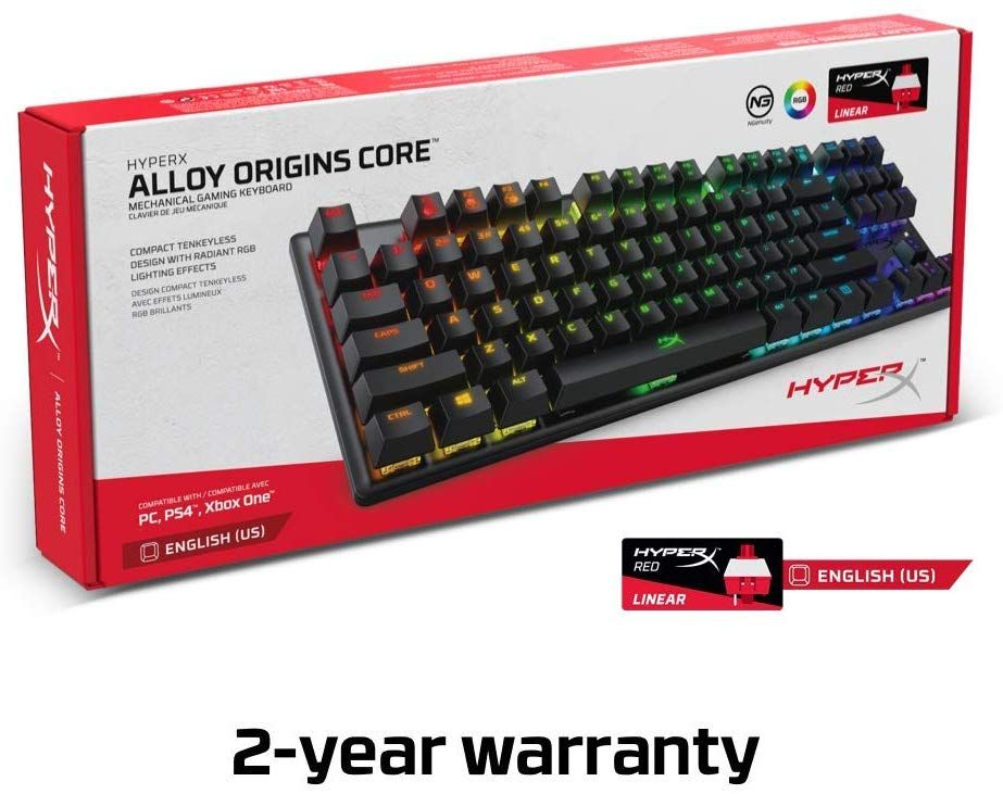 Kingston HyperX Alloy Origins Core RGB HX Red Mechanical Gaming Keyboard Black US