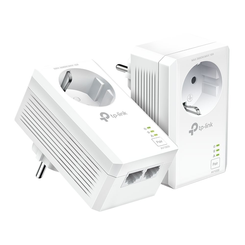 TP-Link TL-PA7027P KIT AV1000 2-Port Gigabit Passthrough Powerline Starter Kit