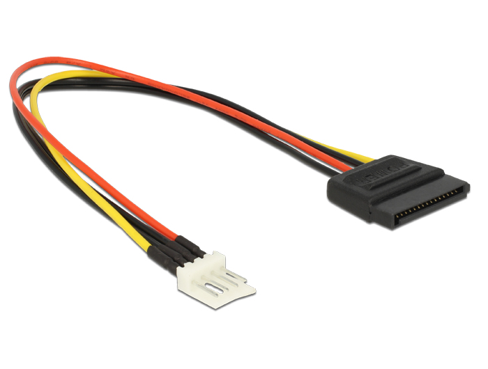 DeLock Power Cable SATA 15 pin male > 4 pin floppy male 24cm