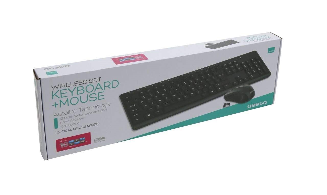 Omega OKM071B wireless keyboard & mouse Black