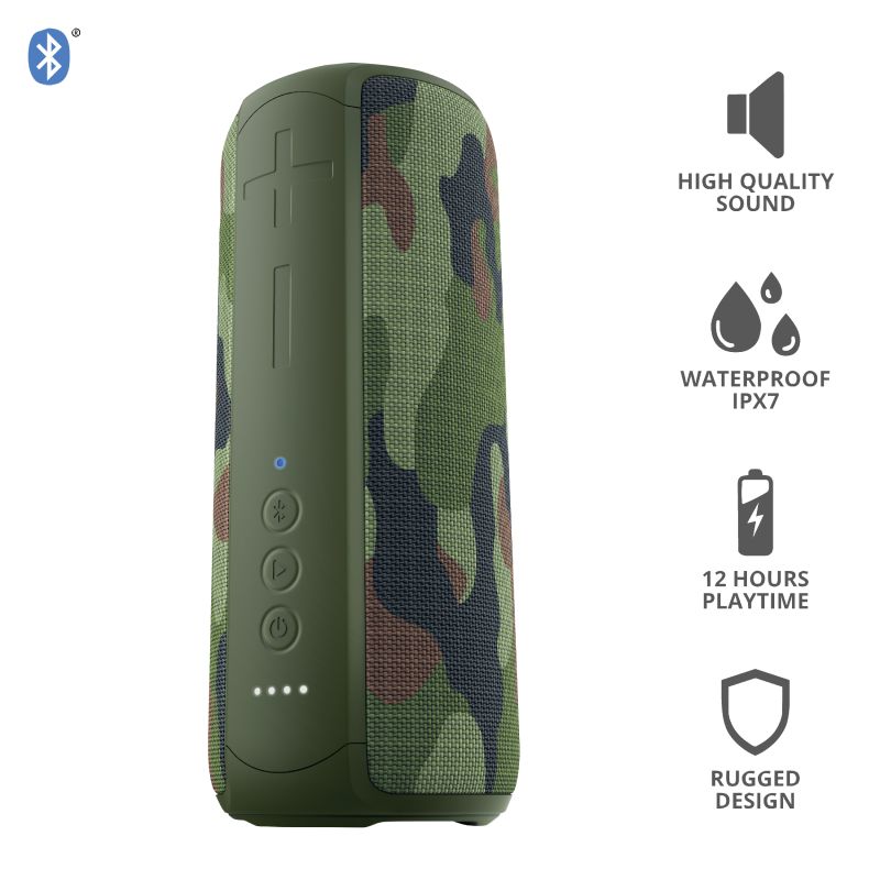 Trust Caro Max Powerful Bluetooth Wireless Speaker Jungle Camo